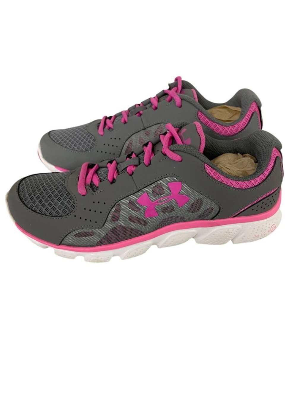 Under Armour Womens Sneakers EU 40 US 8.5 Micro Assert IV Pink Gray Running NWOB